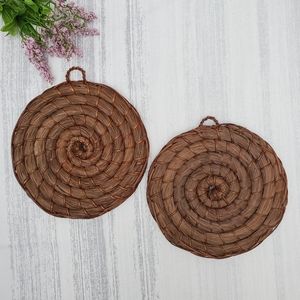 Vintage Woven Rattan Trivets *